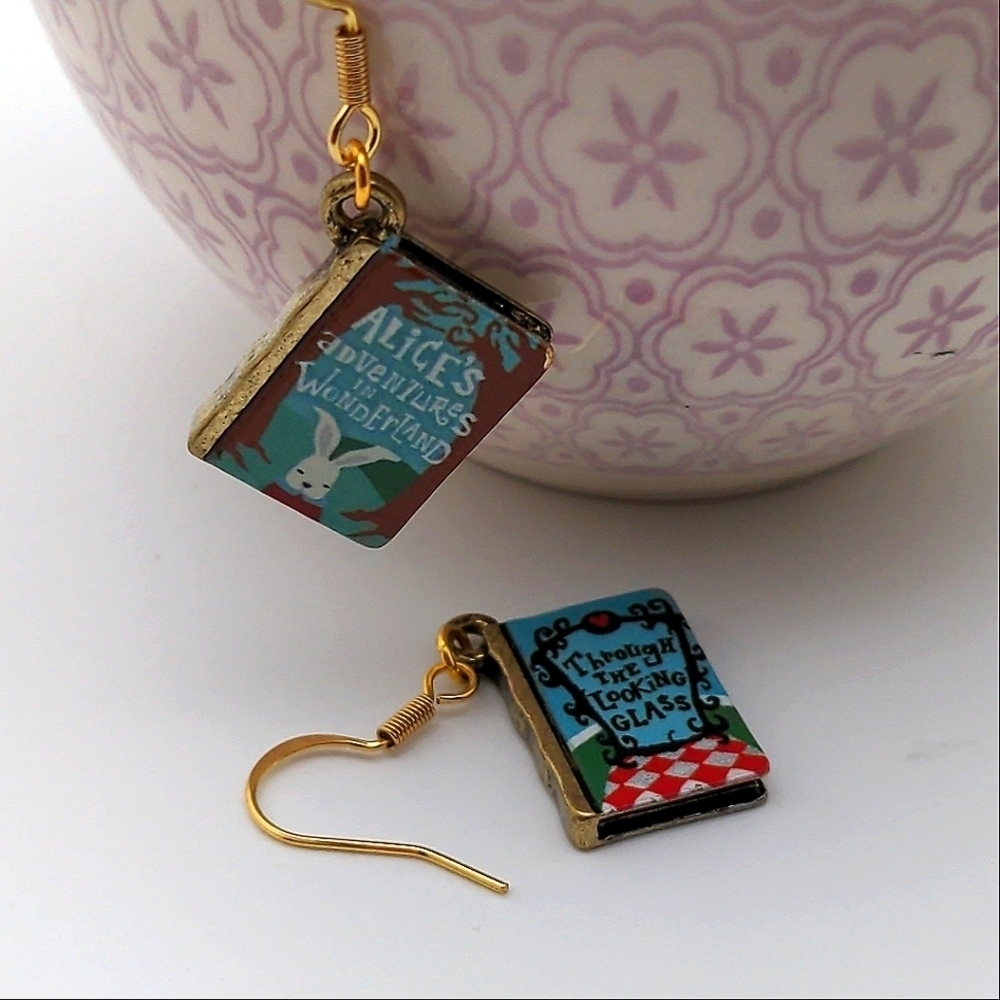 Mini Alice Through the Looking Glass Charm Earrings